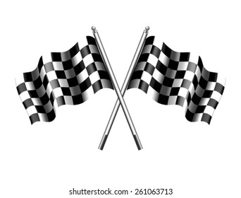 Checkered Flags Chequered Flag Stock Vector (Royalty Free) 261063713 ...