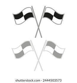 Checkered flags crossed. Racing finish symbol. Victory signal in motorsport. Vector illustration. EPS 10.