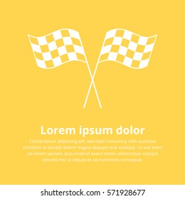 Checkered flags icon. Crossed black and white checkered flags Championship vector illustration.