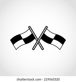 Checkered flags Icon Isolated on White Background