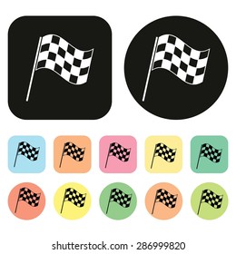 Checkered Flags icon. Racing flags icon. Vector