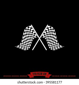 Checkered Flags Icon Vector