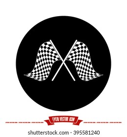 Checkered Flags Icon Vector.