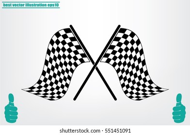 Checkered Flags Icon Vector