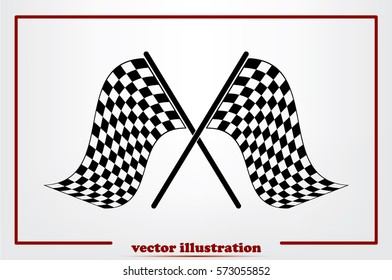Checkered Flags Icon Vector 
