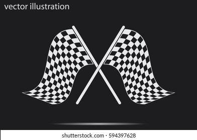 Checkered Flags Icon Vector 