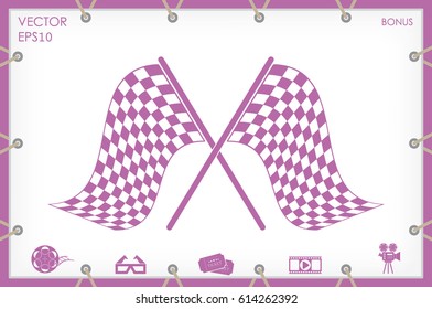 Checkered Flags Icon Vector.