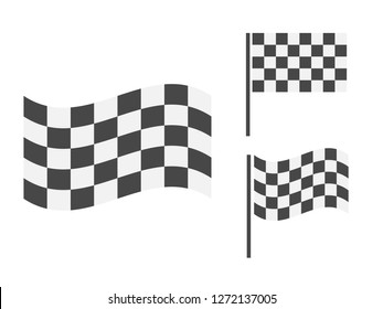 Checkered flags icons. Racing finish and start flag