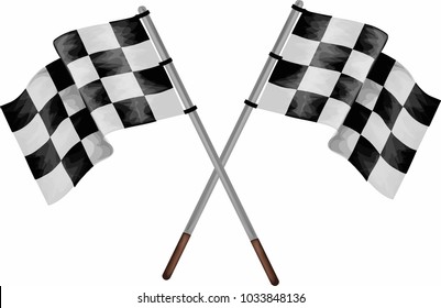 Checkered flags isolated on a white background. Vector art