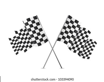 checkered flags isolated over white background. vector illustration