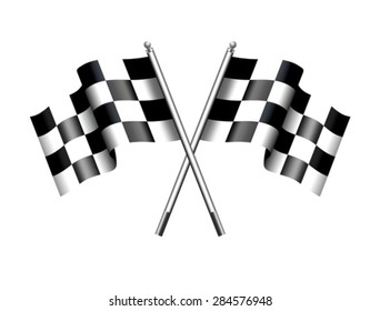 Checkered Flags Motor Racing -- Rippled black and white crossed.