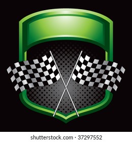checkered flags on display crest