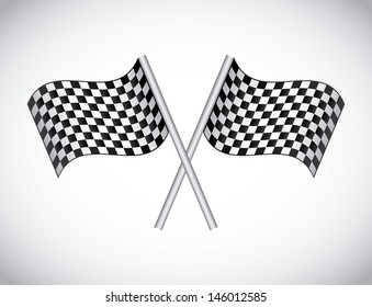 Checkered Flags Over Gray Background Vector Stock Vector (Royalty Free ...