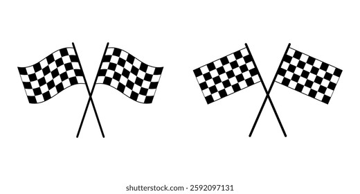 Checkered Flags ,Racing Sports Glyph Icon
flag cross racing flag with checkered flag