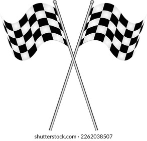 Checkered Flags (racing flags). Vector illustration.