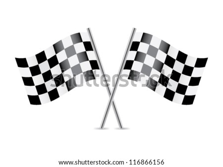 Checkered Flags (racing flags). Vector illustration.