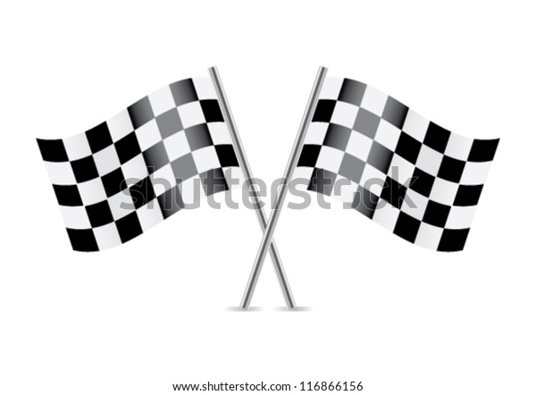 Download Checkered Flags Racing Flags Vector Illustration Stock ...