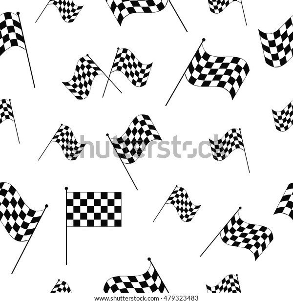 Checkered Flags Seamless Pattern Flags Race Stock Vector (Royalty Free ...