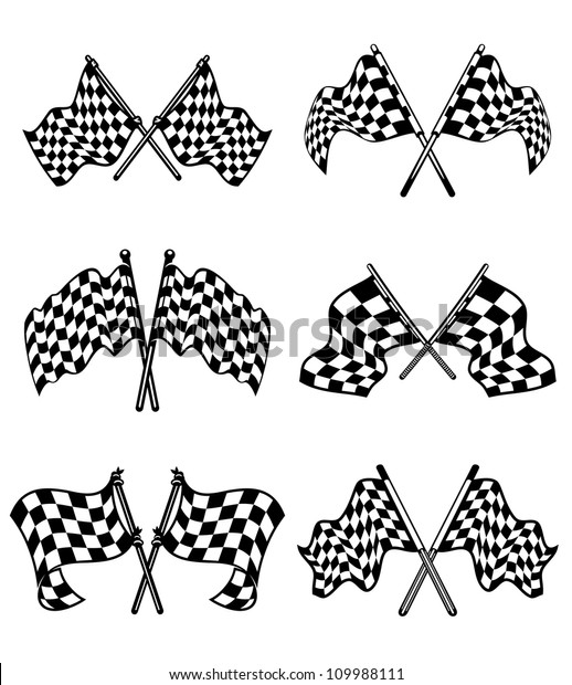 Checkered flags set for\
racing and autosport design, such a logo. Jpeg version also\
available in gallery