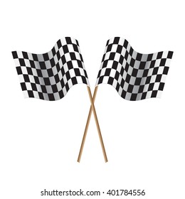 Checkered flags. flags start and finish. black-and-white flags. vector