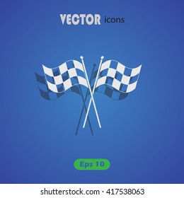 Checkered flags vector icon