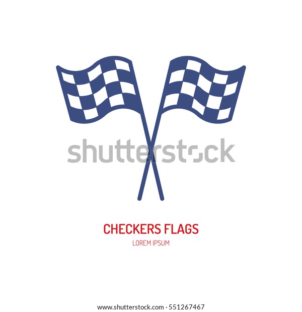 Checkered\
flags vector line icon. Speed automobile, racing car logo, driving\
lessons sign. Auto championship\
illustration.