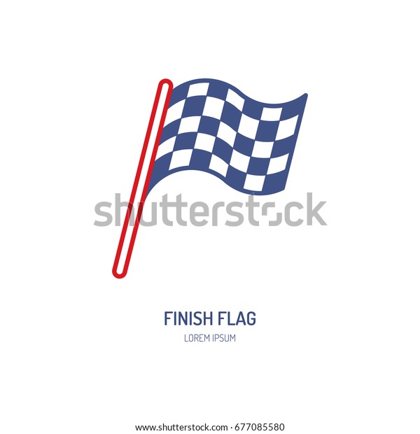 Checkered\
flags vector line icon. Speed automobile, racing car logo, driving\
lessons sign. Auto championship\
illustration.
