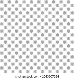 Checkered flower pattern. Seamless vector