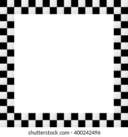 Checkered frame, border. Empty squarish picture, photo frame with squares for racing or generic use