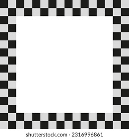 Checkered frame, border. photo frame with squares for racing or generic use. Empty squarish picture. Vector illustration. stock image.