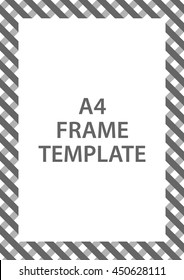Checkered frame template. Vector illustration.