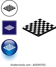 Checkered Gameboard Symbol Sign And Button