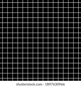 Checkered geometric background for tablecloths, fabrics, bedspreads design. Seamless vector illustration of a white cage on black.
