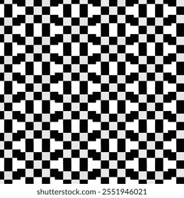 Checkered geometric pattern. Abstract uncolored pattern with squares.