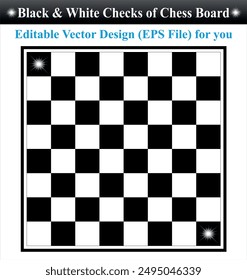 Checkered geometric seamless pattern with small jagged square shapes. Abstract monochrome black and white texture. Checker chess background, repeat tiles. Design for prints Black and white chess board