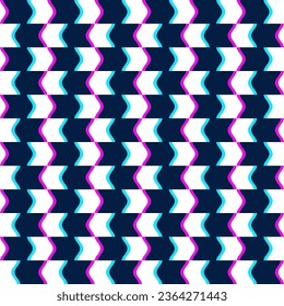 Checkered glitch seamless pattern. 90s y2k optical illusion grid background. Distorted trippy checkerboard texture. Psychedelic geometric squares