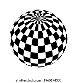 Checkered globe in black and white