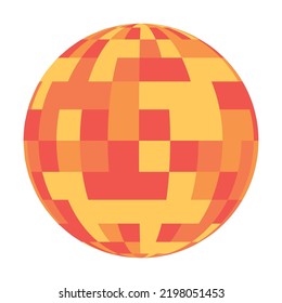 Checkered globe in shades of orange
