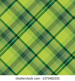 Checkered green background with diagonal stripes. Seamless pattern for your design. 