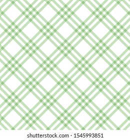 Checkered green and white check pattern background,vector illustion,Gingham