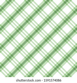Checkered green and white check pattern background,vector illustration,Gingham