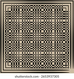 Checkered grid pattern. Abstract square texture. Woven lattice design. Vector geometric background.