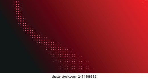 Checkered Halftone Pattern Vector Angled Border Red Dark Blue Abstract Background. Chequered Rounded Square Dots Subtle Texture Pop Art Graphic Design. Half Tone Contrast	