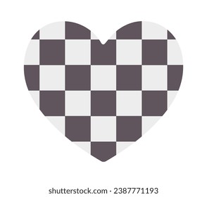 Checkered Heart Shape Vector Illustration