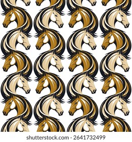 Checkered Horses Heads Pattern | Vector2025-178dvm • sstkBackgrounds (transparent background)