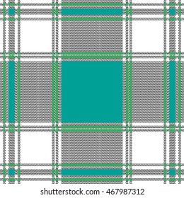 Checkered keffiyeh pattern with geometric motif. Traditional Middle Eastern headdress. Green.
