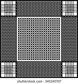 Checkered Keffiyeh Vector Pattern Floral Geometric Stock Vector ...