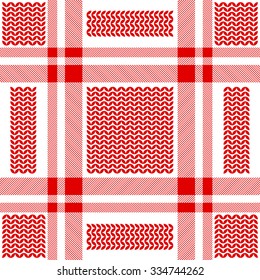 Checkered keffiyeh vector seamless pattern with floral motif. Traditional Middle Eastern headdress. Red and white.
Backgrounds & textures shop.