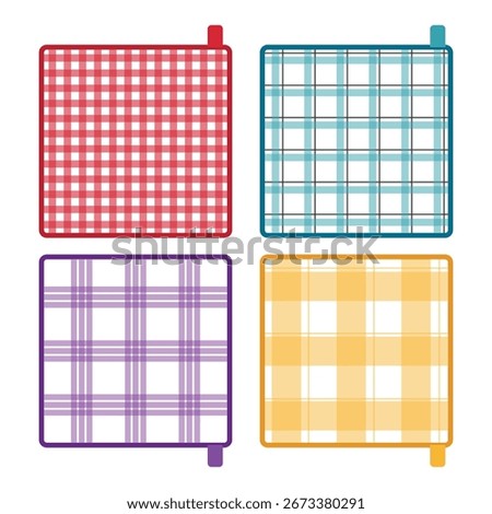 Checkered Kitchen Towel Vector Illustration