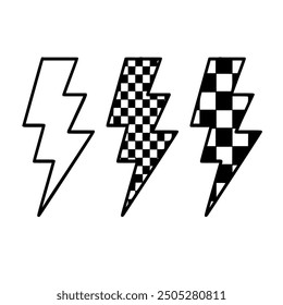 Checkered Lightning Bolt vector design